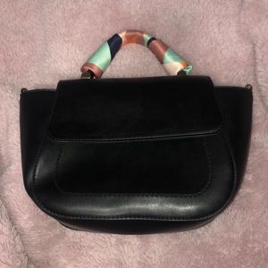 Black satchel bag